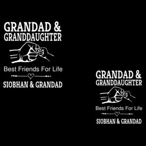 Customisable - Grandad Best Friends for life - Matching adult and baby tees Design