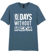 0 Days Without Sarcasm t-shirt in indigo