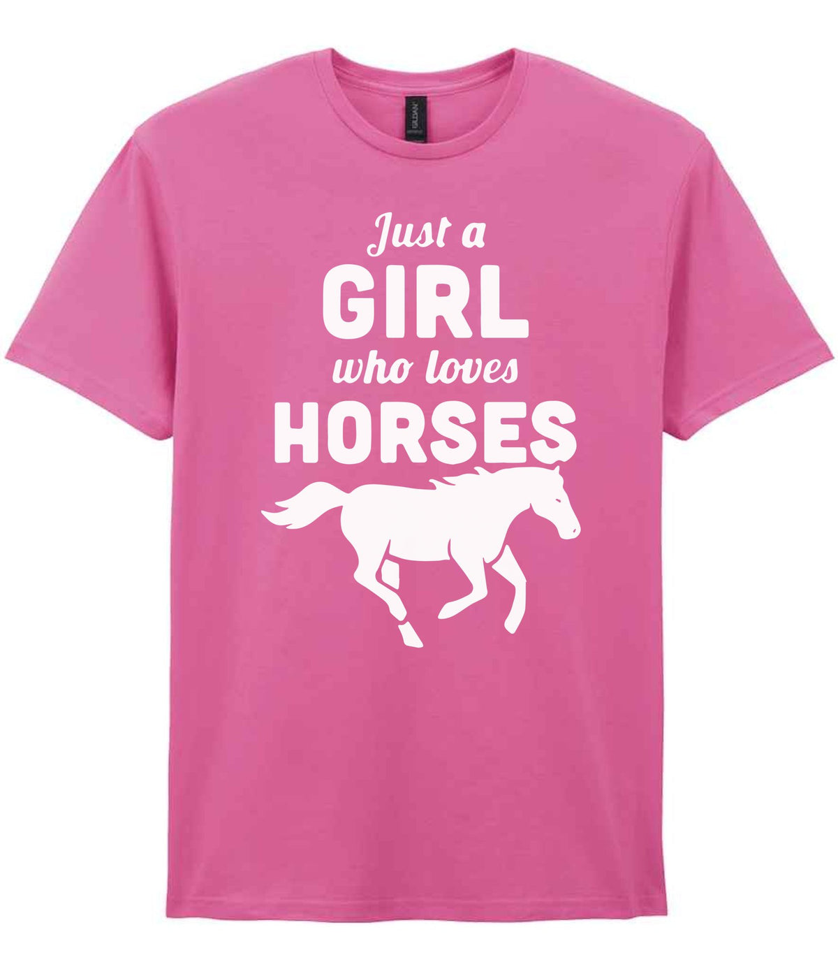 Girl Who Loves Horses t-shirt in azalea