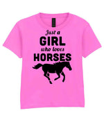 girl who loves horses – Unisex T-Shirt in Azalea