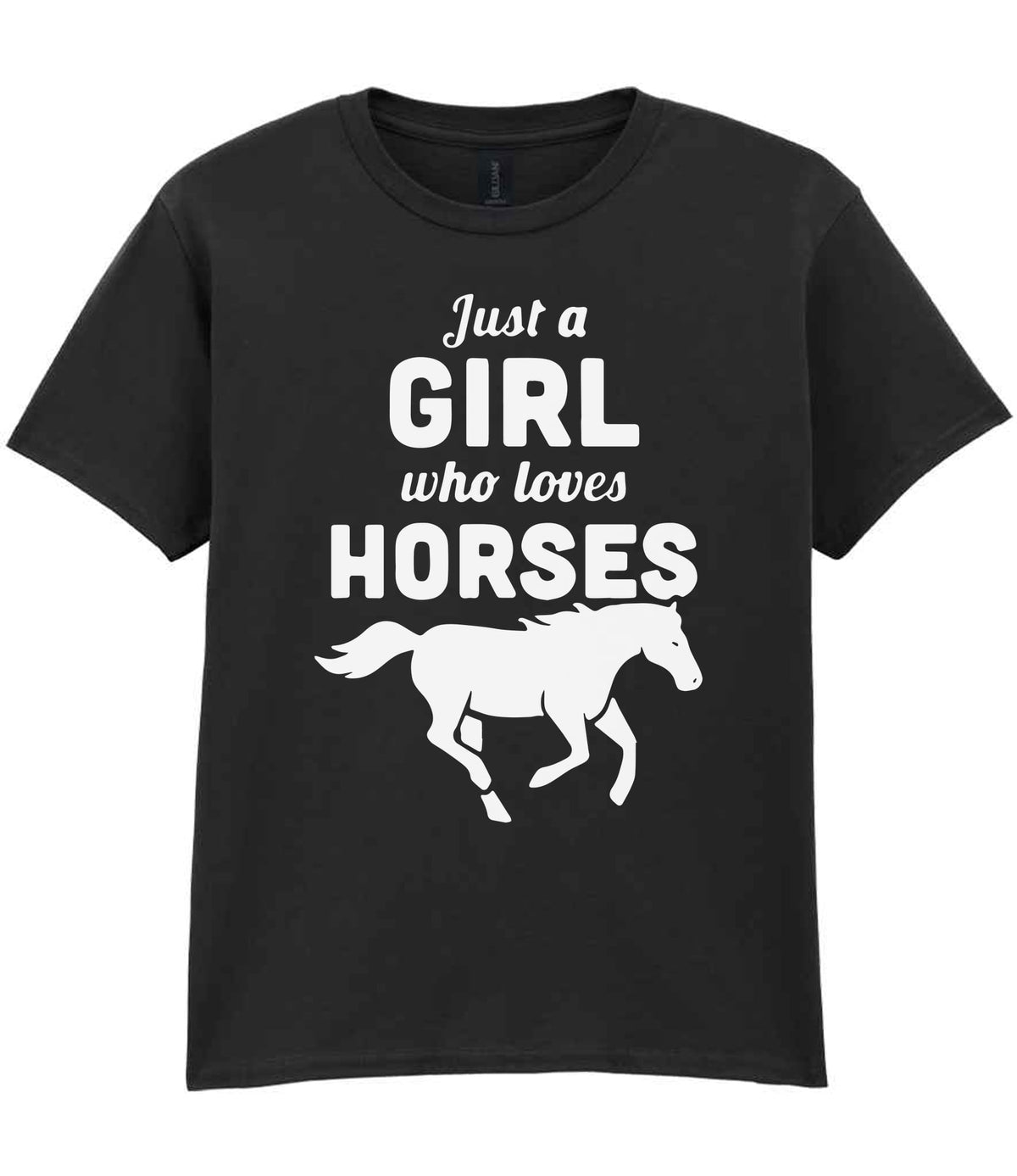 girl who loves horses – Unisex T-Shirt in Black