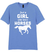 Girl Who Loves Horses t-shirt in carolina blue