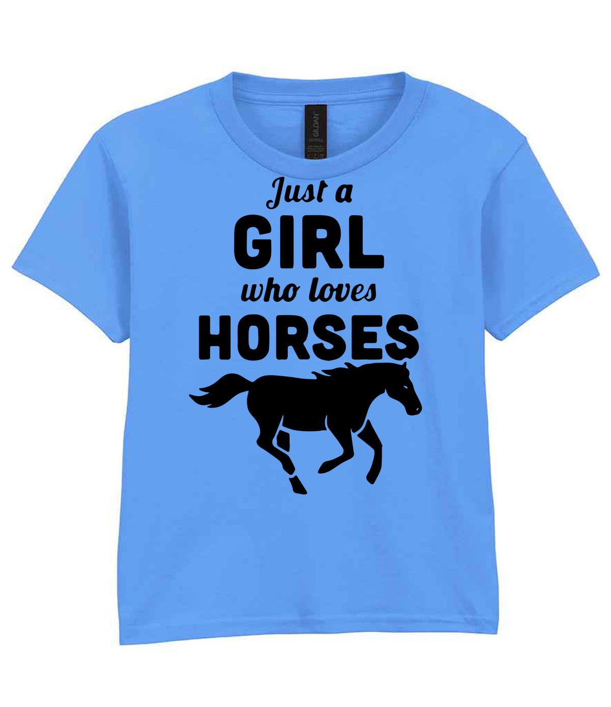 girl who loves horses – Unisex T-Shirt in Carolina Blue