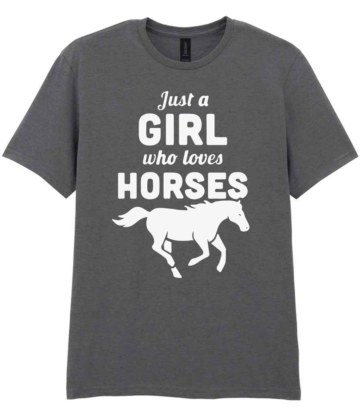 Girl Who Loves Horses t-shirt in charcoal