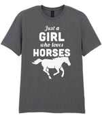 Girl Who Loves Horses t-shirt in charcoal