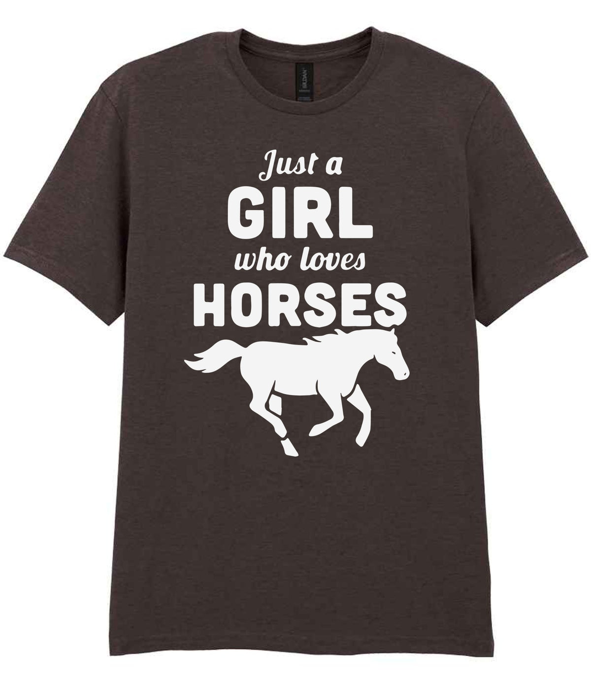 Girl Who Loves Horses t-shirt in dark chocolate