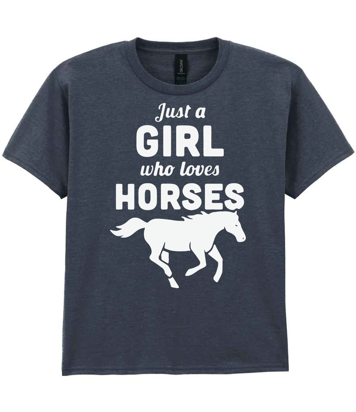 girl who loves horses – Unisex T-Shirt in Dark Heather