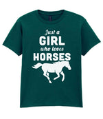 girl who loves horses – Unisex T-Shirt in Fan Marine Green