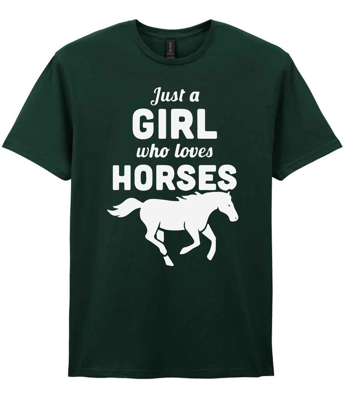 Girl Who Loves Horses t-shirt in forest green