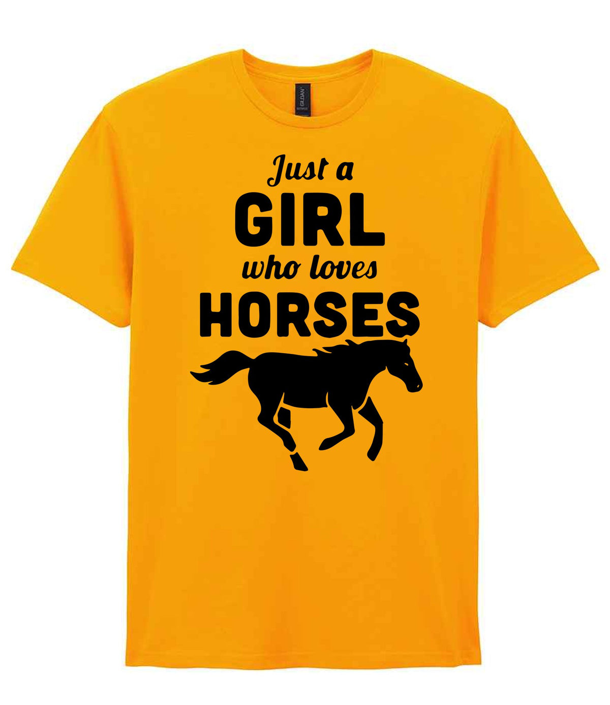 Girl Who Loves Horses t-shirt in gold