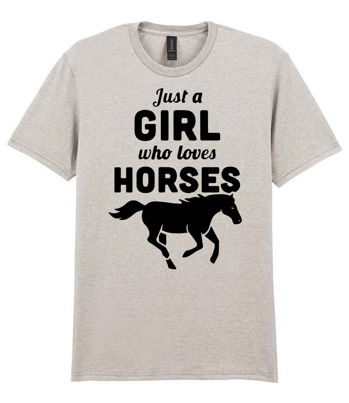 Girl Who Loves Horses t-shirt in ice grey