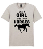 Girl Who Loves Horses t-shirt in ice grey