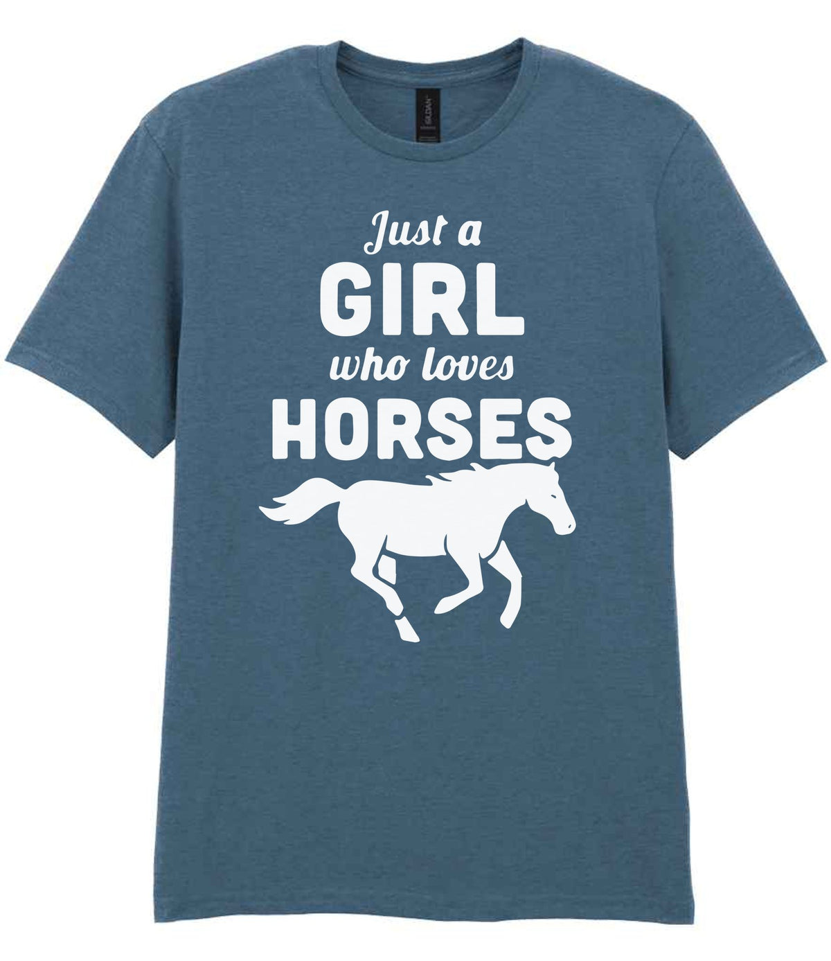 Girl Who Loves Horses t-shirt in indigo