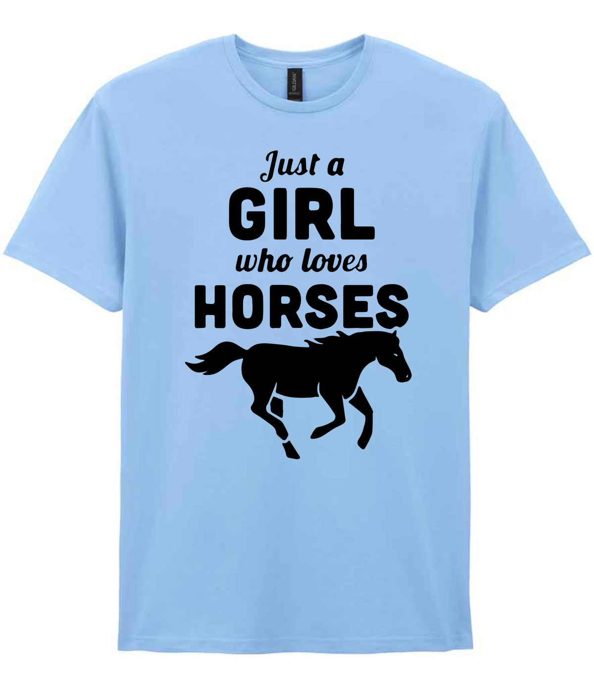 Girl Who Loves Horses t-shirt in light blue