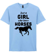 Girl Who Loves Horses t-shirt in light blue