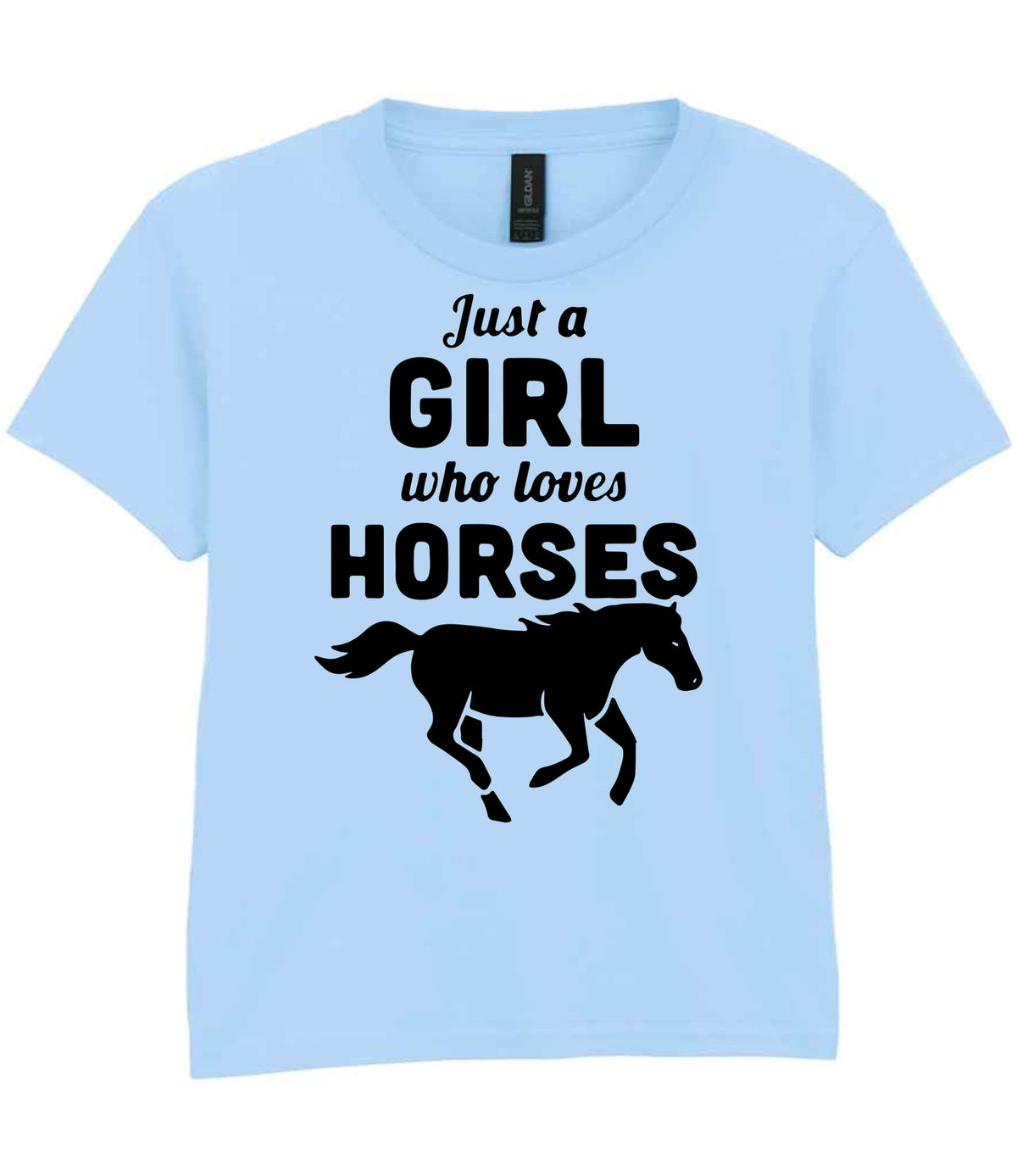 girl who loves horses – Unisex T-Shirt in Light Blue