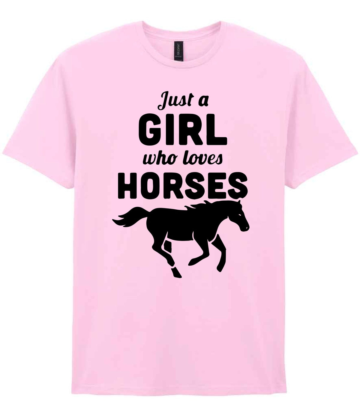 Girl Who Loves Horses t-shirt in light pink