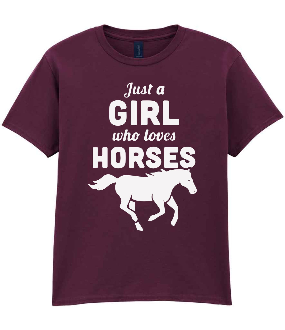 girl who loves horses – Unisex T-Shirt in Maroon