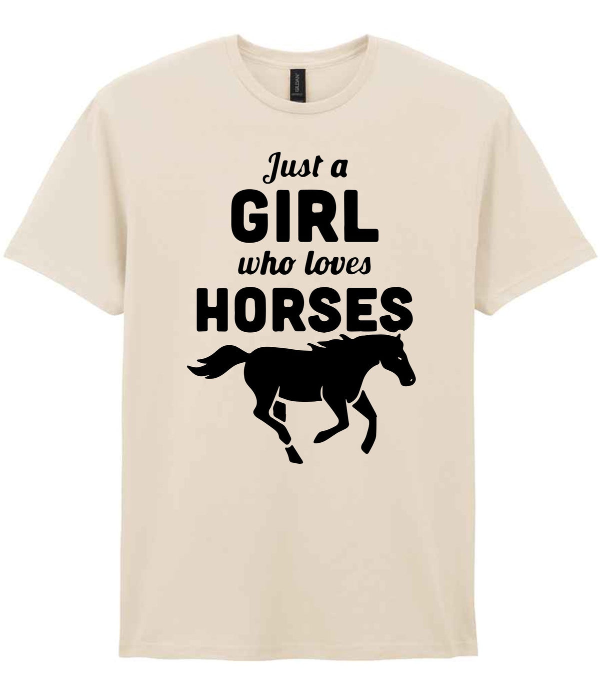 Girl Who Loves Horses t-shirt in natural