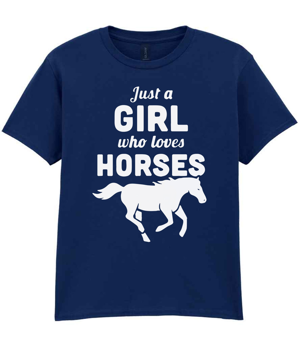 girl who loves horses – Unisex T-Shirt in Navy