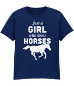 girl who loves horses – Unisex T-Shirt in Navy