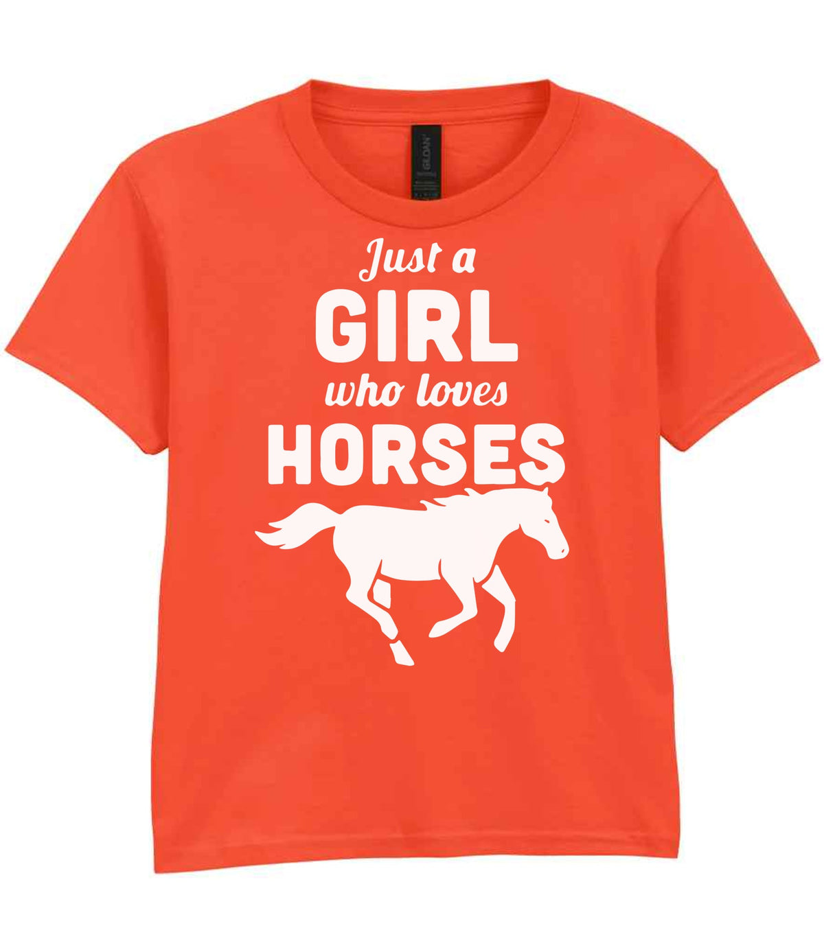 girl who loves horses – Unisex T-Shirt in Orange