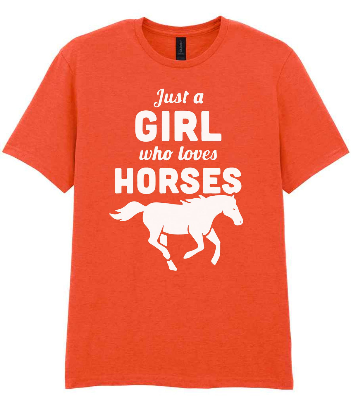 Girl Who Loves Horses t-shirt in orange