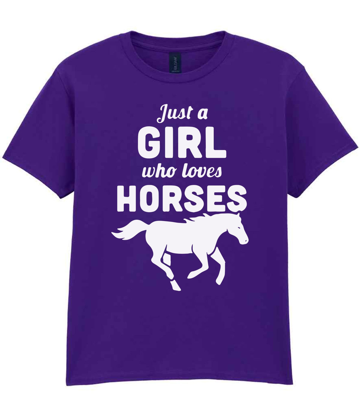 girl who loves horses – Unisex T-Shirt in Purple