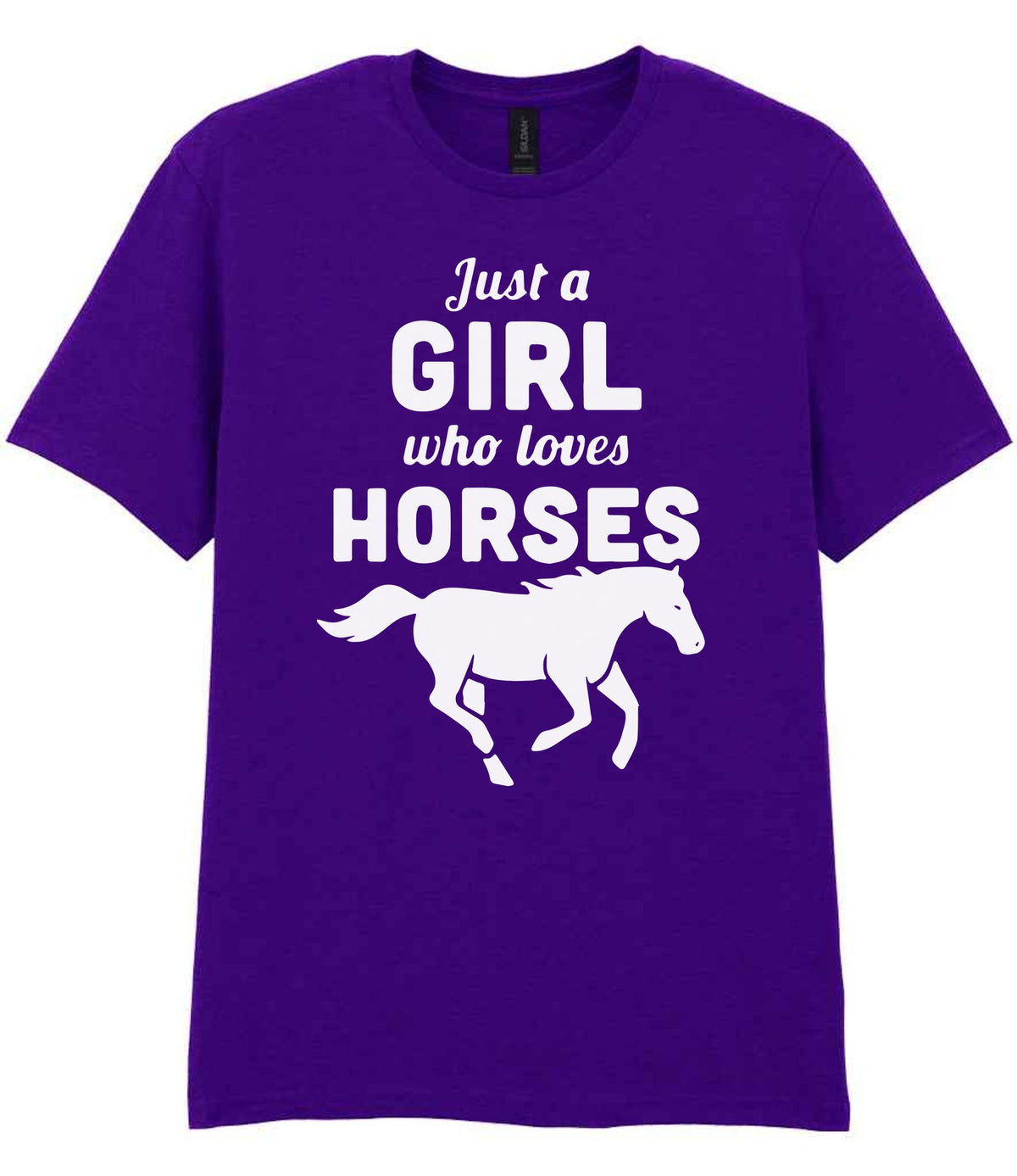 Girl Who Loves Horses t-shirt in purple