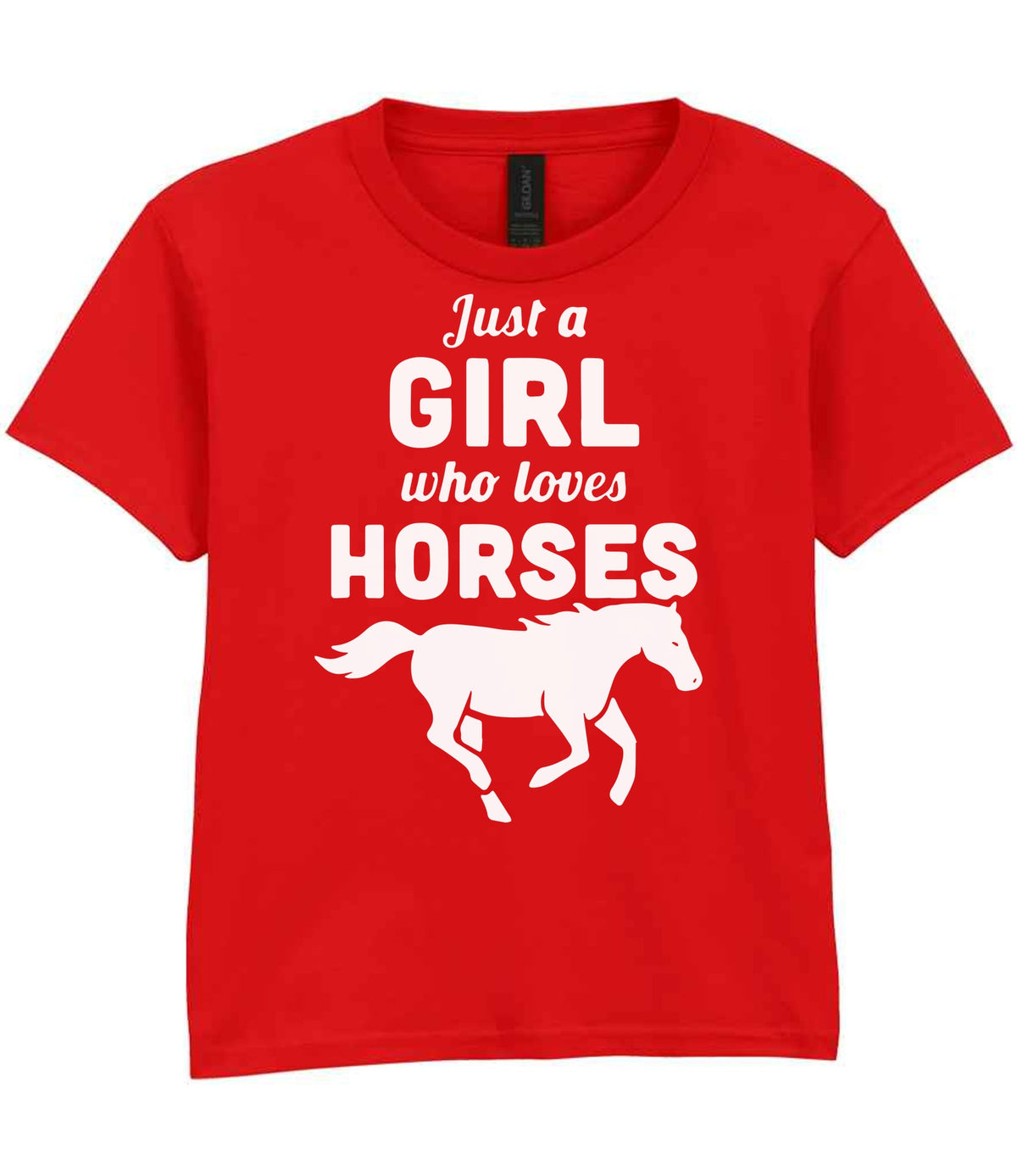 girl who loves horses – Unisex T-Shirt in Red