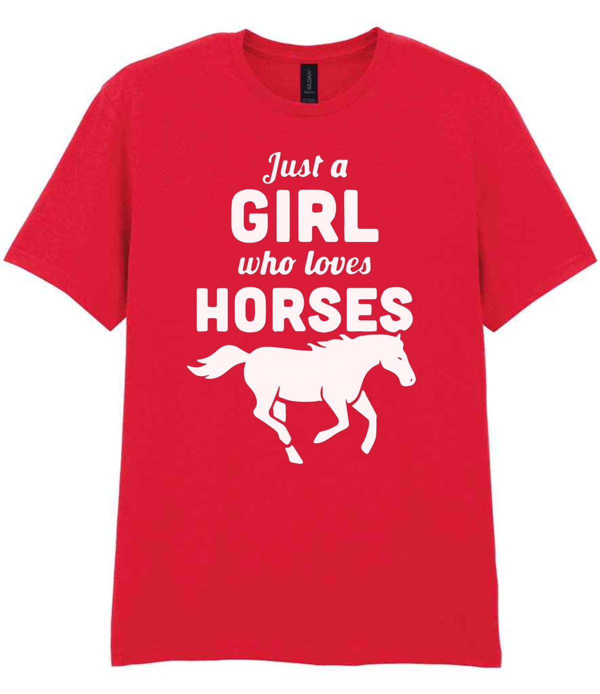Girl Who Loves Horses t-shirt in red