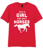 Girl Who Loves Horses t-shirt in red