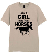 Girl Who Loves Horses t-shirt in sand