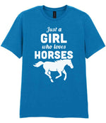 Girl Who Loves Horses t-shirt in sapphire blue