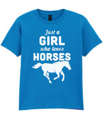 girl who loves horses – Unisex T-Shirt in Sapphire Blue