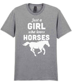 Girl Who Loves Horses t-shirt in sport grey