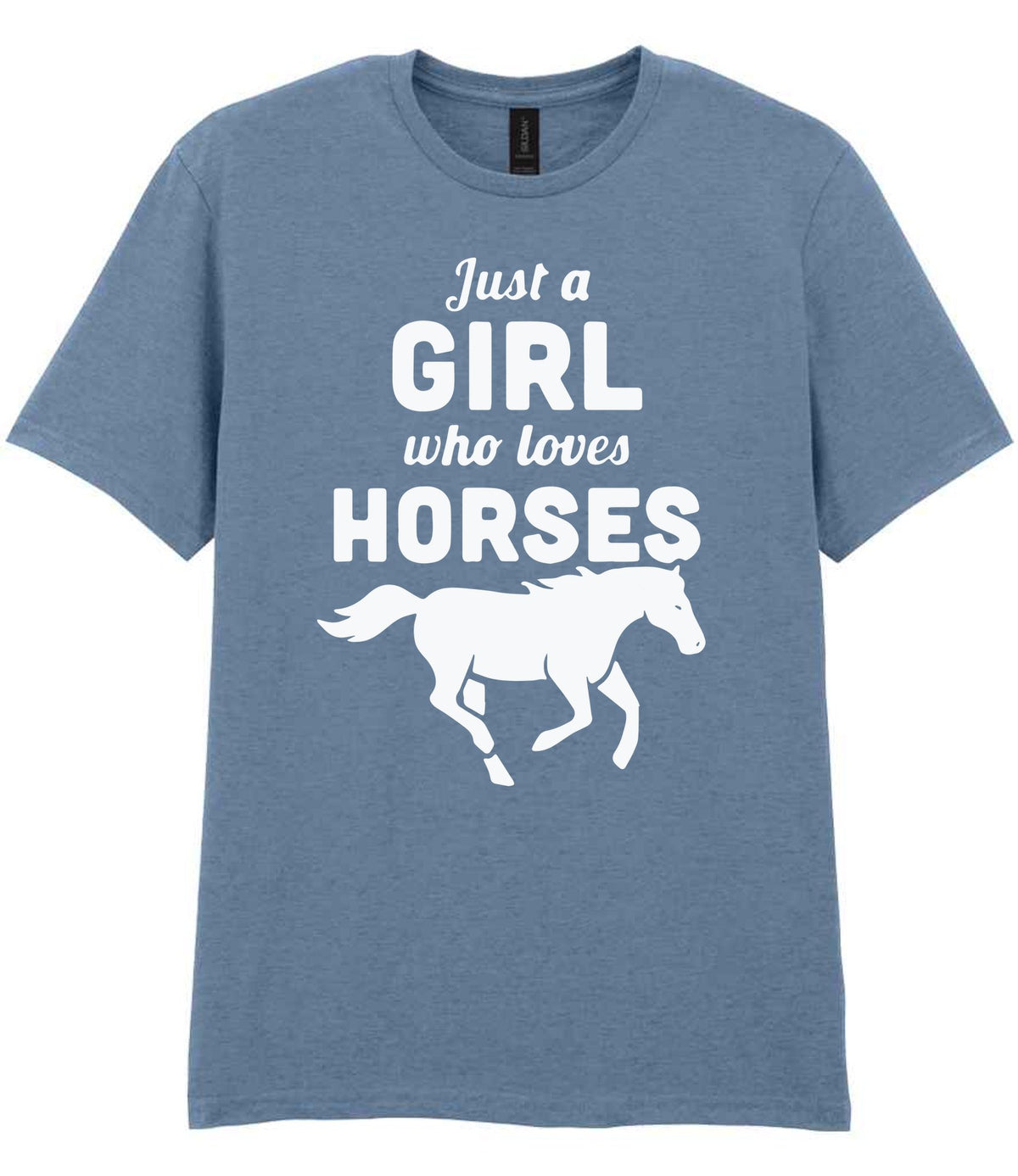 Girl Who Loves Horses t-shirt in stone blue