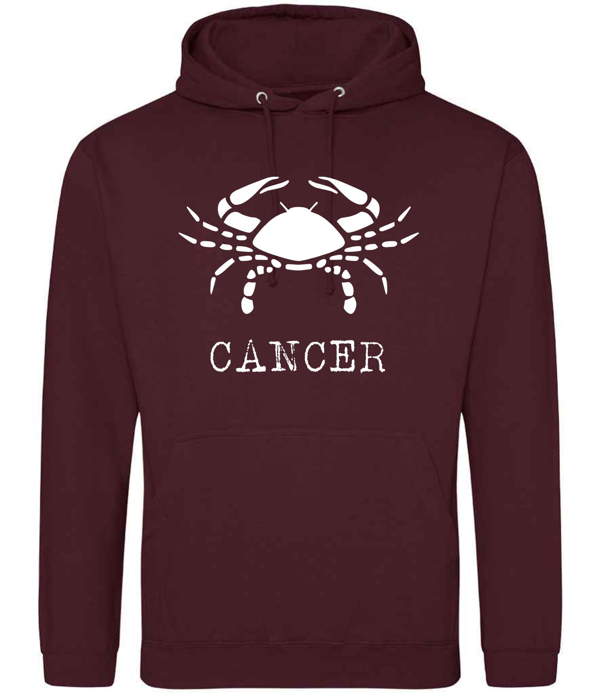 Cancer hoodie in burgundy