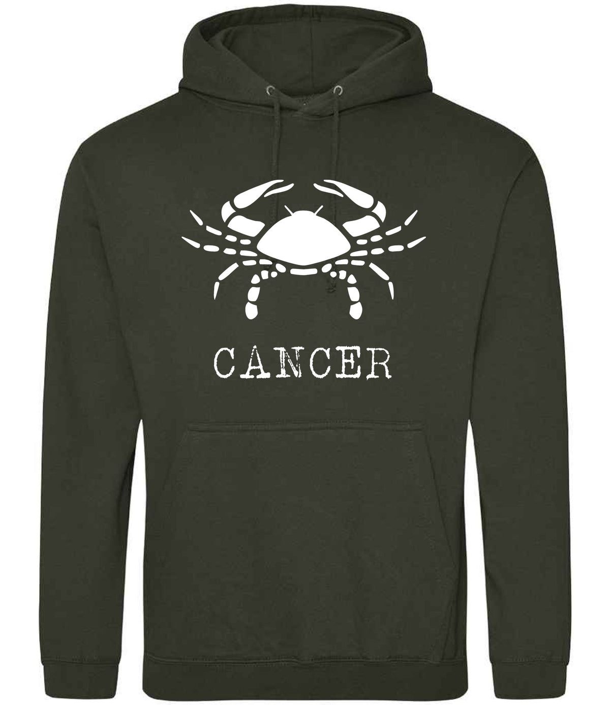 Cancer hoodie in combat green