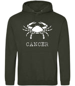 Cancer hoodie in combat green