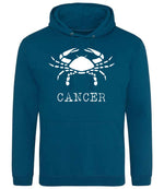 Cancer hoodie in deep sea blue