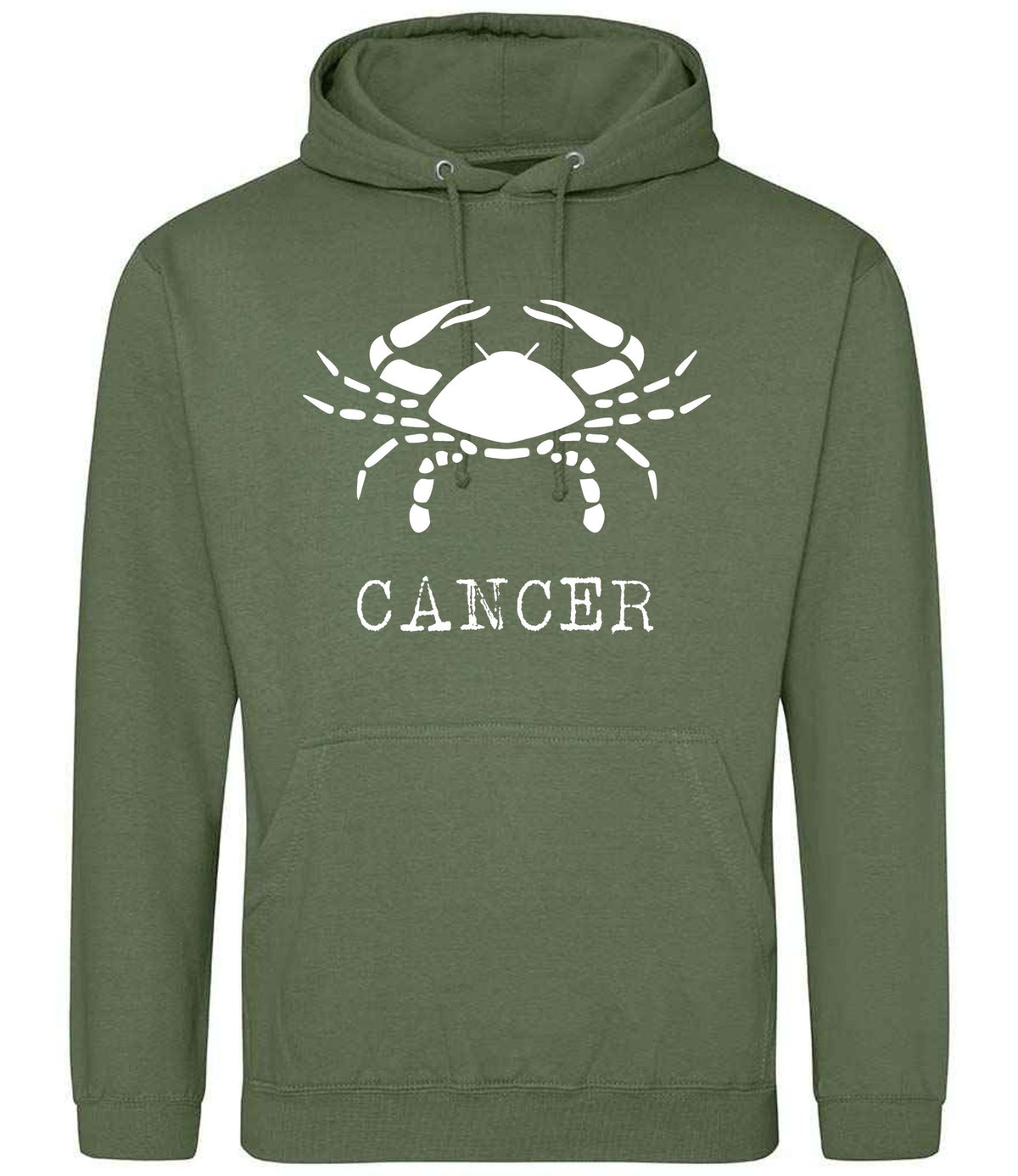 Cancer hoodie in earthy green