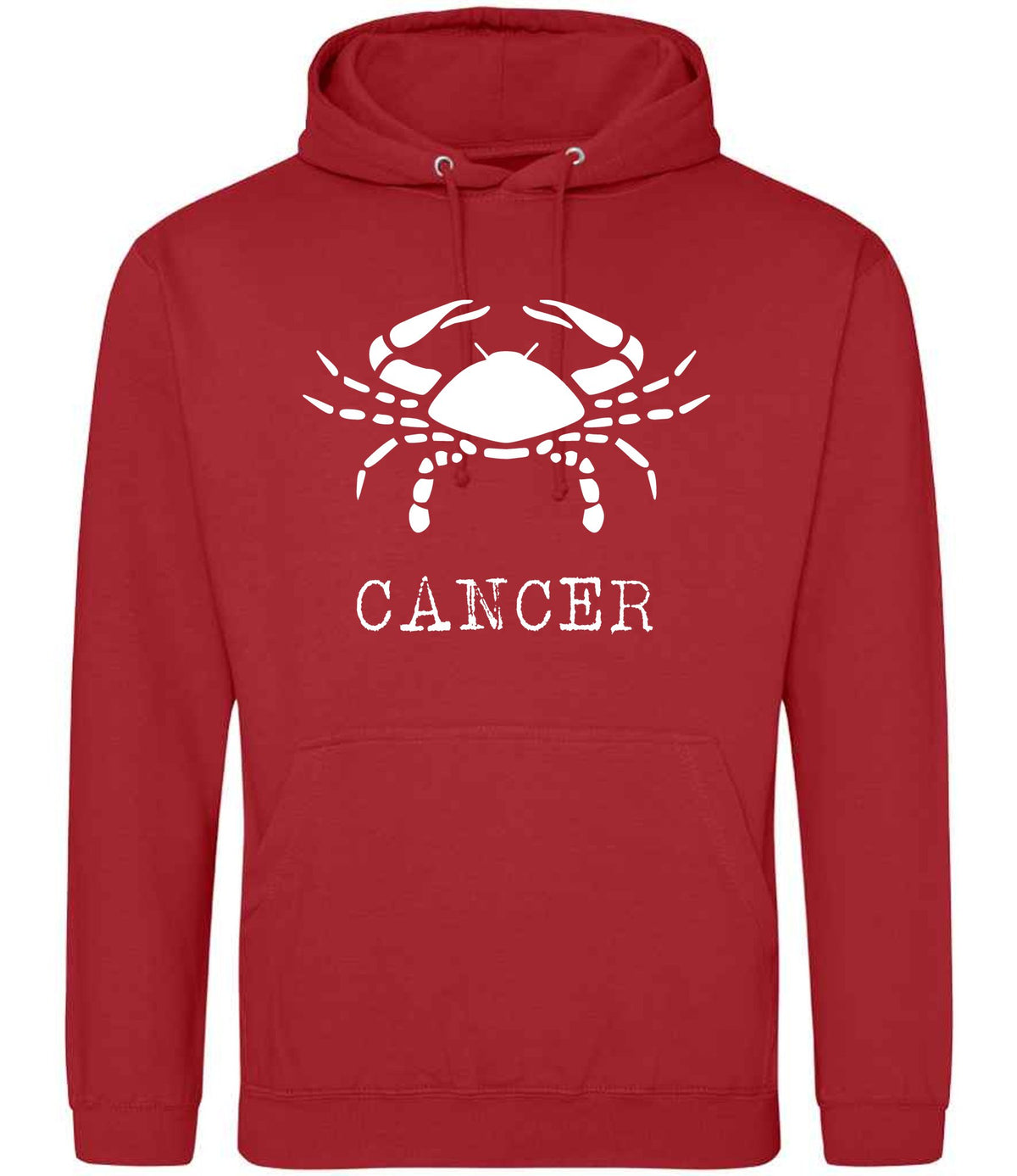 Cancer hoodie in fire red