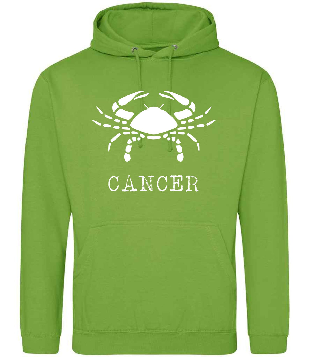 Cancer hoodie in lime green