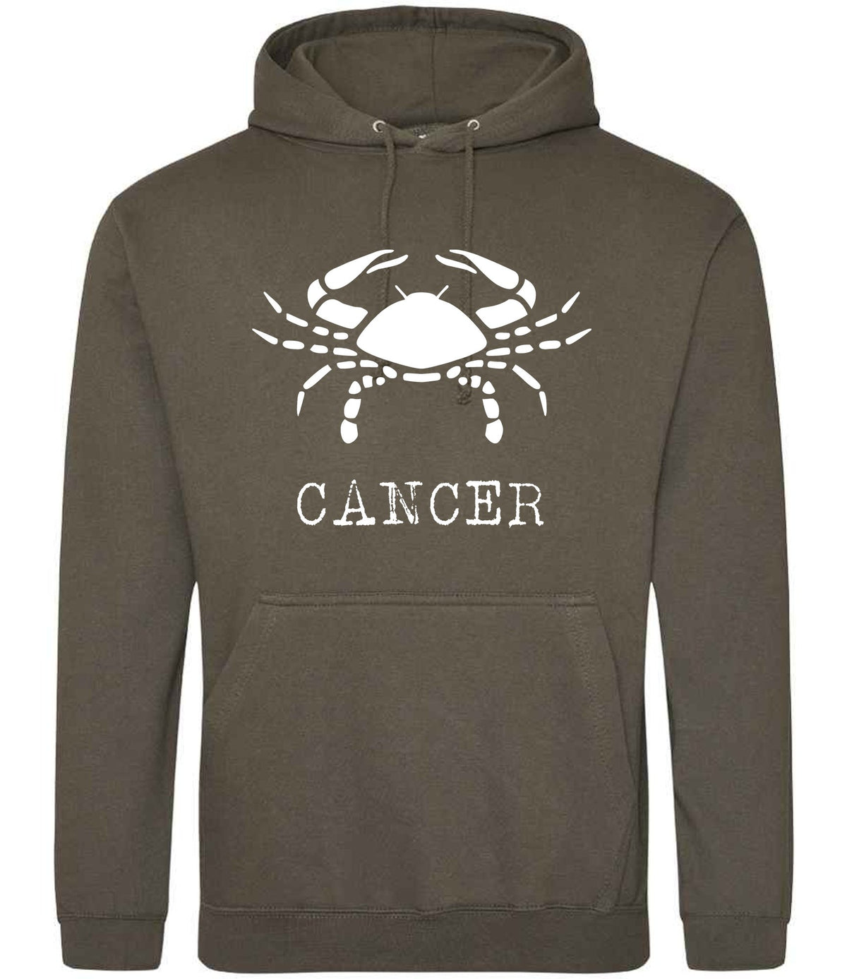 Cancer hoodie in olive green