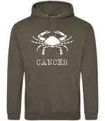 Cancer hoodie in olive green