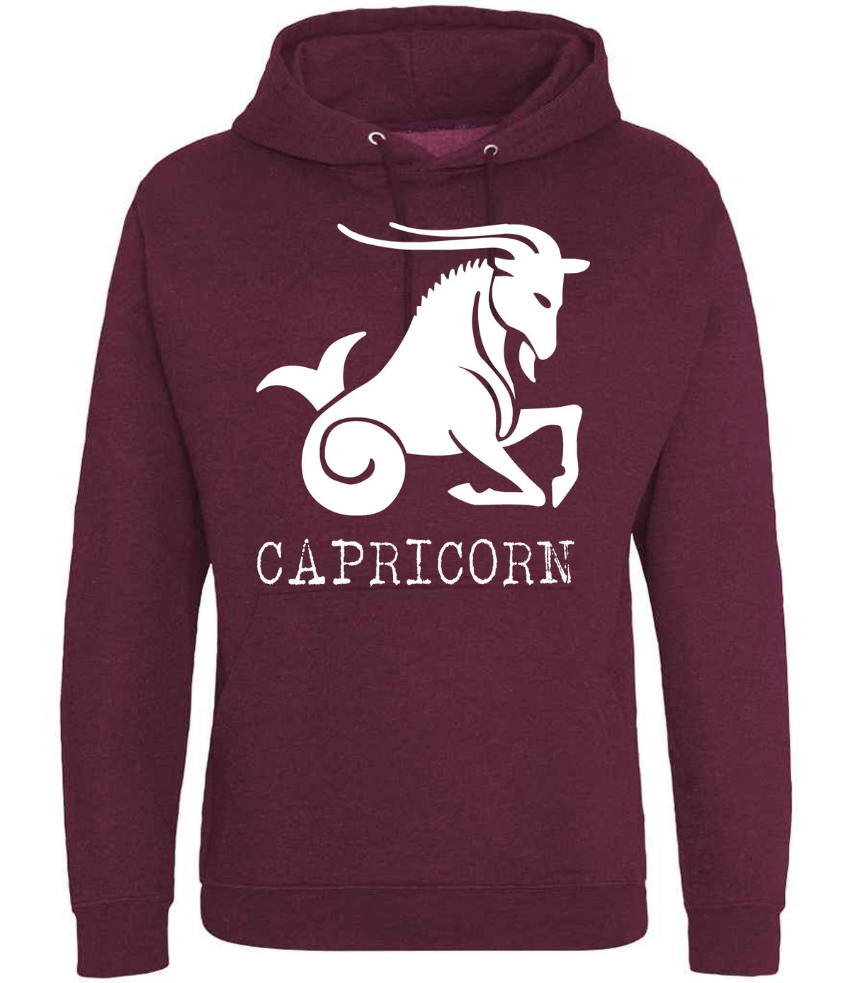 Capricorn hoodie in burgundy smoke