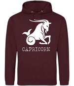 Capricorn hoodie in burgundy
