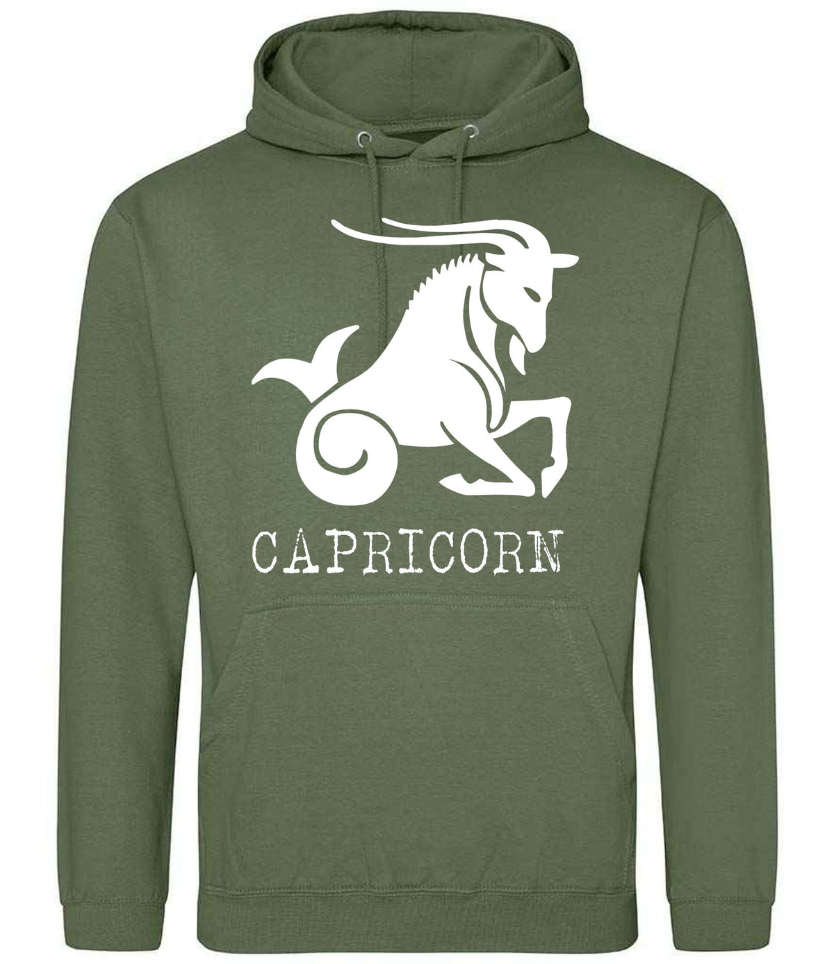 Capricorn hoodie in earthy green