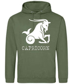 Capricorn hoodie in earthy green